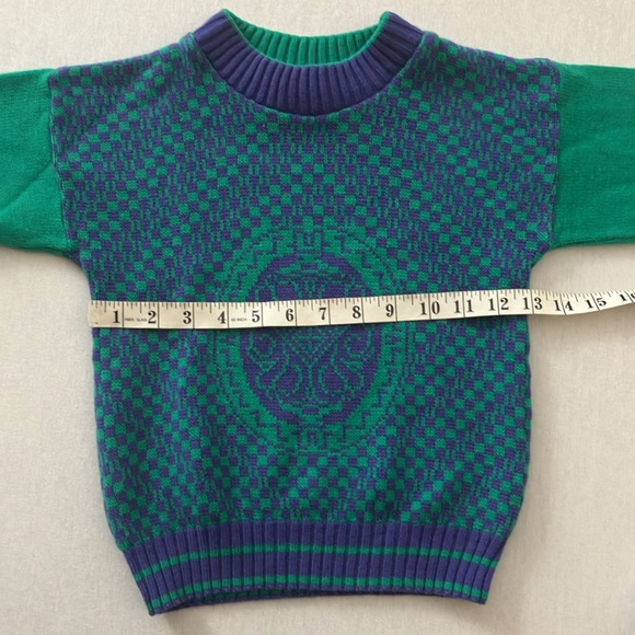 Sears Kids Vintage Green & Purple Sweater (5) - Picture 4 of 6